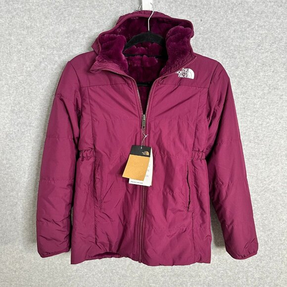 The North Face Kids Mossbud Reversible Parka Hooded Jacket Large 12 New $150 - Picture 5 of 17